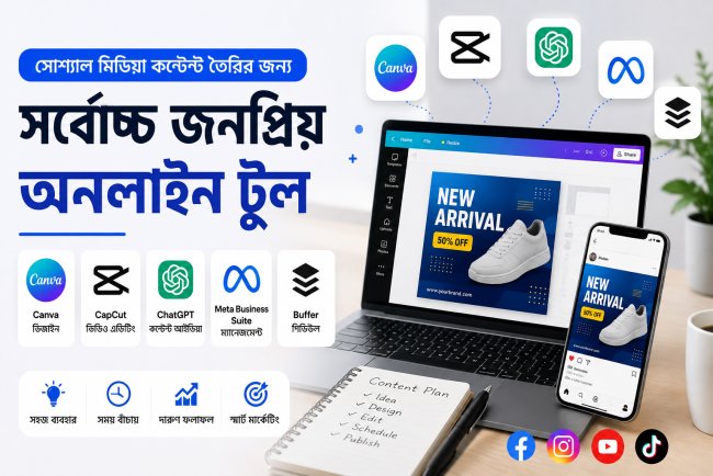 সোশ্যাল মিডিয়া কন্টেন্ট তৈরির টুল: সবচেয়ে জনপ্রিয় এবং কার্যকরী অনলাইন টুল ২০২৬